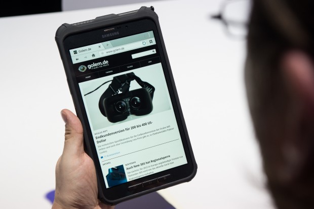 Das Galaxy Tab Active soll für 500 bis 550 Euro auf den Markt kommen. (Bild: Fabian Hamacher/Golem.de)